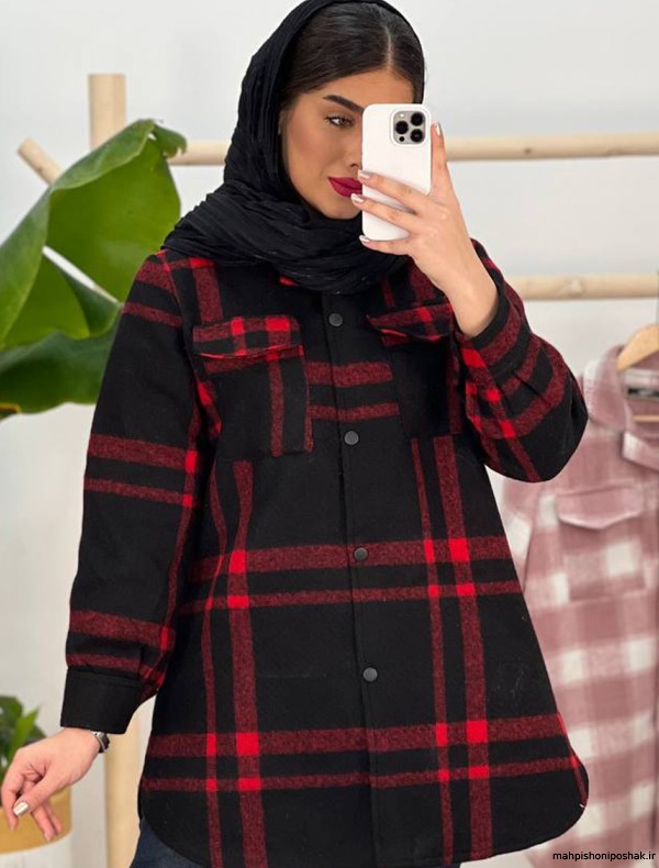 مدل بارانی چهارخانه دخترانه