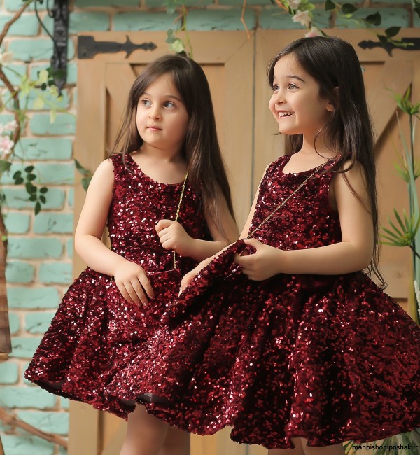 مدل لباس دخترانه پارچه پولکی
