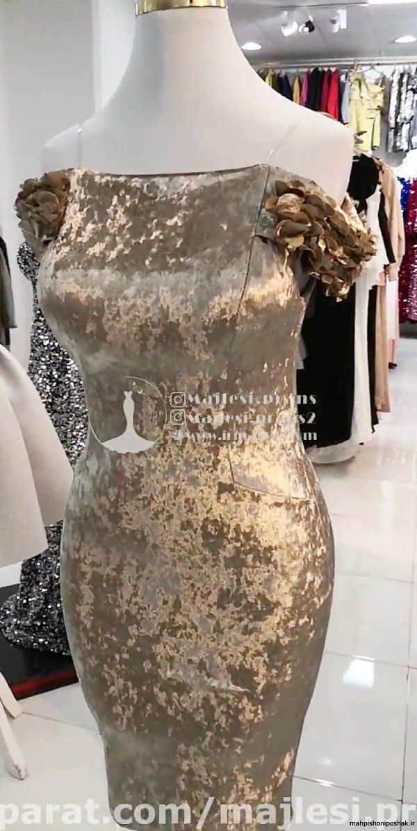 مدل لباس با پارچه مخمل آینه ای مدل لباس با پارچه مخمل آینه ای