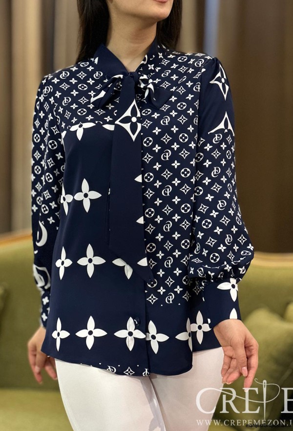 مدل شومیز زنانه پارچه طرح دار مدل شومیز زنانه پارچه طرح دار