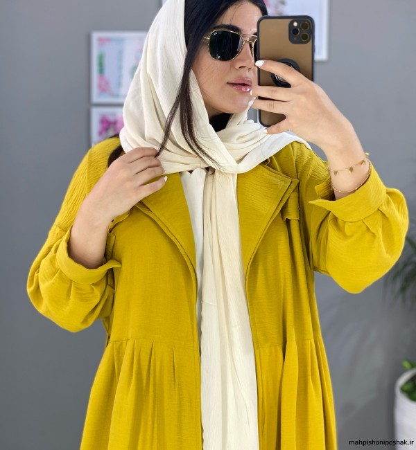 مدل مانتو ابرو بادی یقه انگلیسی