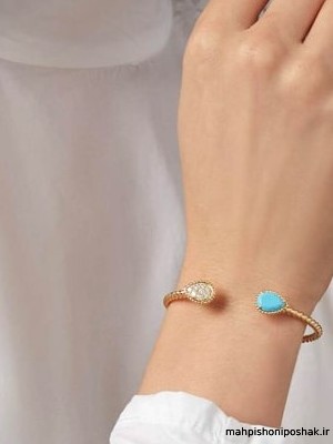 مدل دستبند سنگ و طلا زنانه مدل دستبند سنگ و طلا زنانه