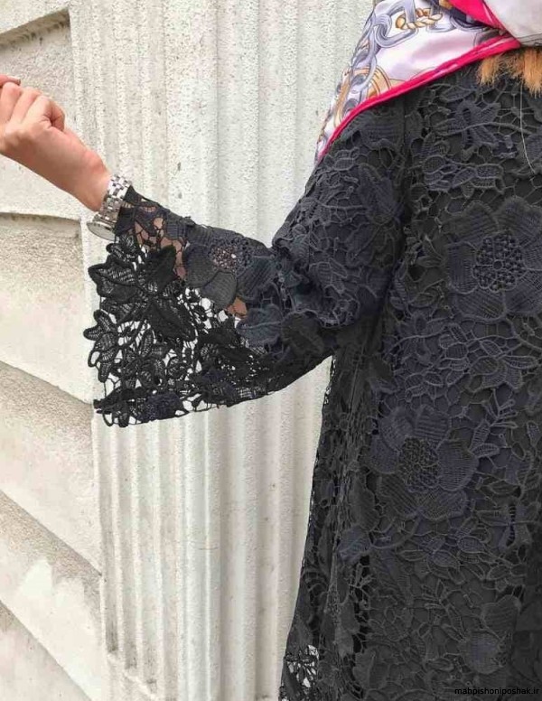 مدل لباس گیپور بلند جلو باز مدل لباس گیپور بلند جلو باز