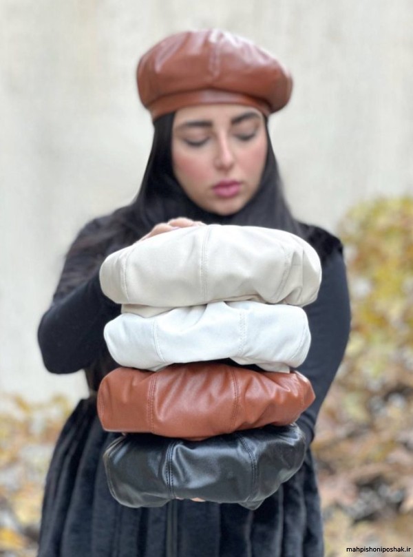 مدل کلاه چرم دخترانه