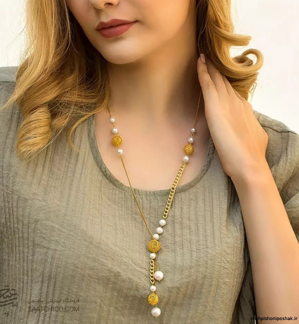 مدل گردنبند رو لباسی طلا