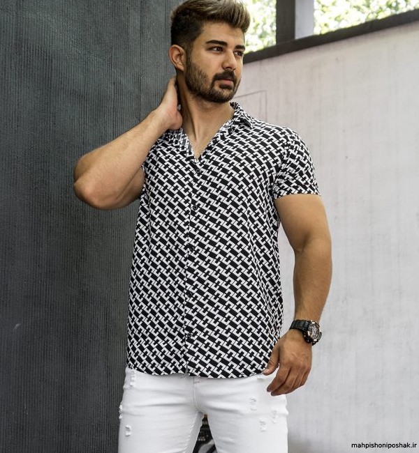 مدل پیراهن مردانه استین کوتاه جدید