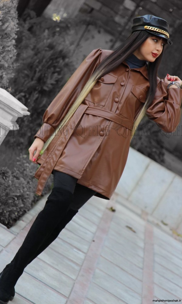 مدل کاپشن دخترانه چرمی