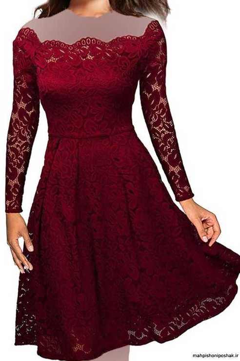 مدل لباس مجلسی حریر استین دار