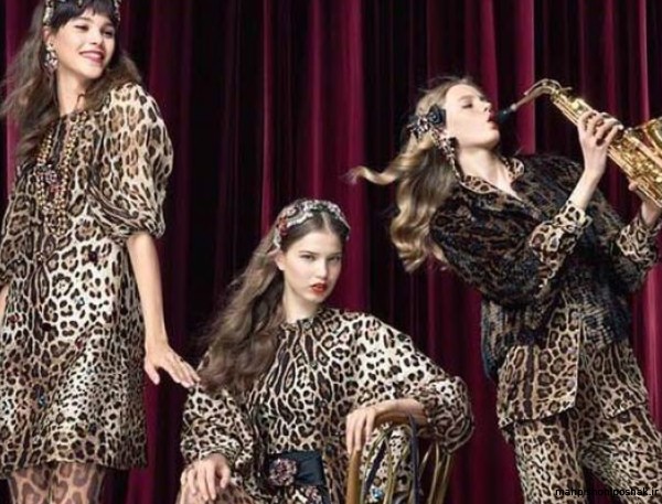 مدل لباس مجلسی پلنگی کوتاه جدید