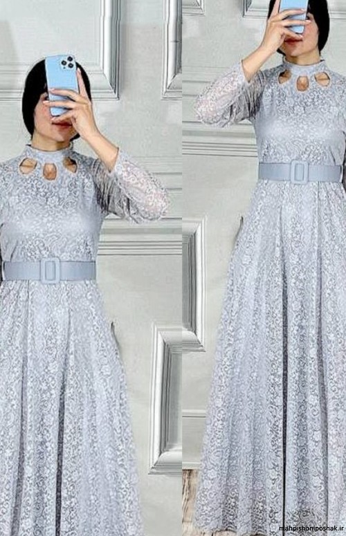 مدل لباس گیپور گل برجسته