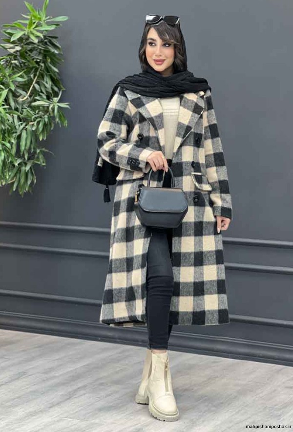 مدل پالتو راه راه زنانه