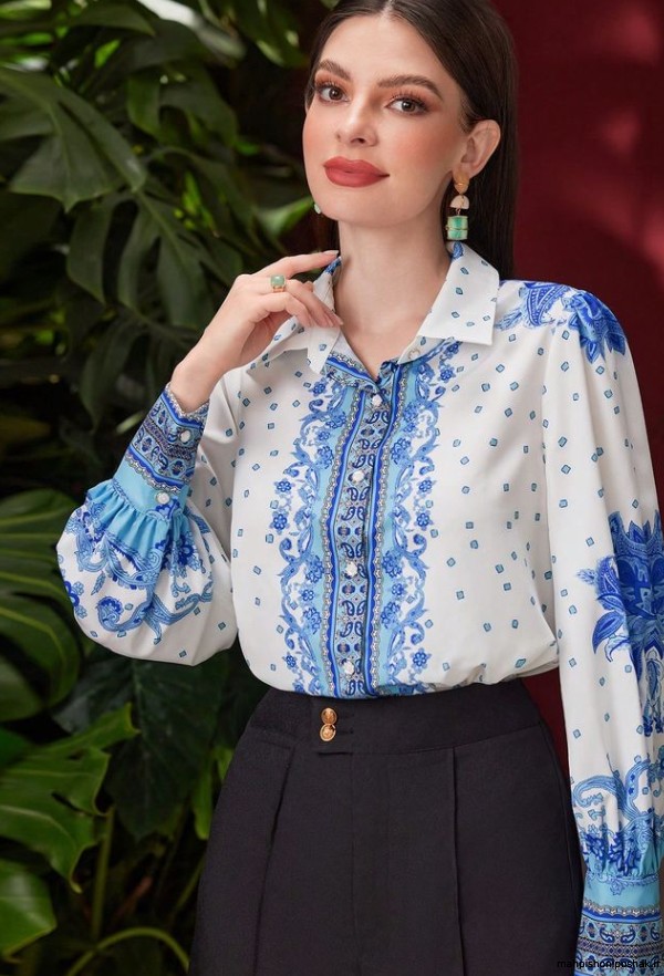 مدل بلوز مجلسی حریر ساده مدل بلوز مجلسی حریر ساده