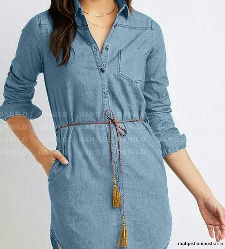 مدل مانتو کمربندی بلند