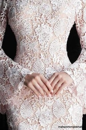 مدل لباس گیپور گل برجسته