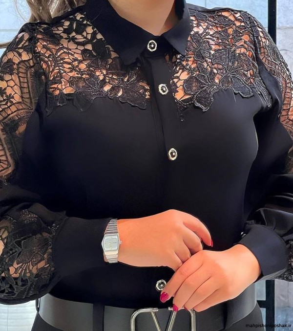 مدل بلوز با پارچه ی گیپور مدل بلوز با پارچه ی گیپور