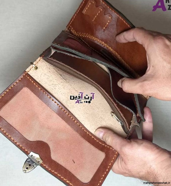 مدل کیف پول چرم دست دوز مردانه