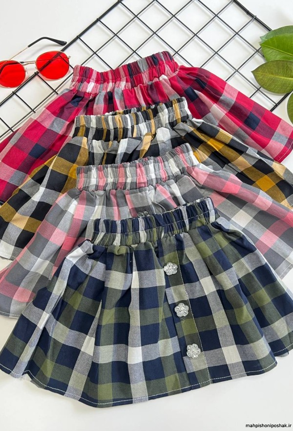 مدل دامن پلیسه ای چهارخونه