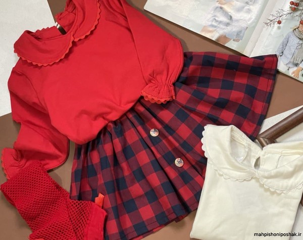 مدل دامن پلیسه ای چهارخونه