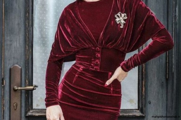 مدل پیراهن مخمل و گیپور