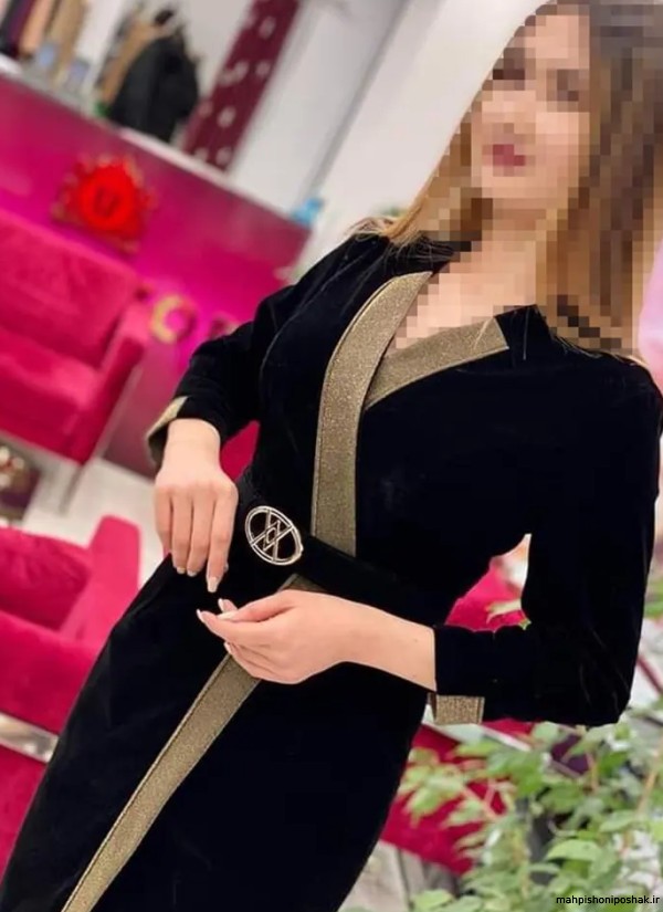 مدل لباس زنانه مشکی طلایی مدل لباس زنانه مشکی طلایی