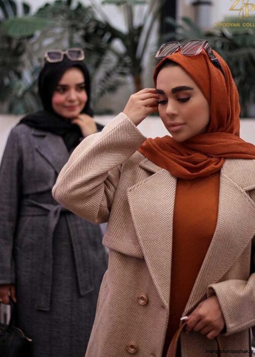 مدل پالتو زنانه دو رنگ مدل پالتو زنانه دو رنگ