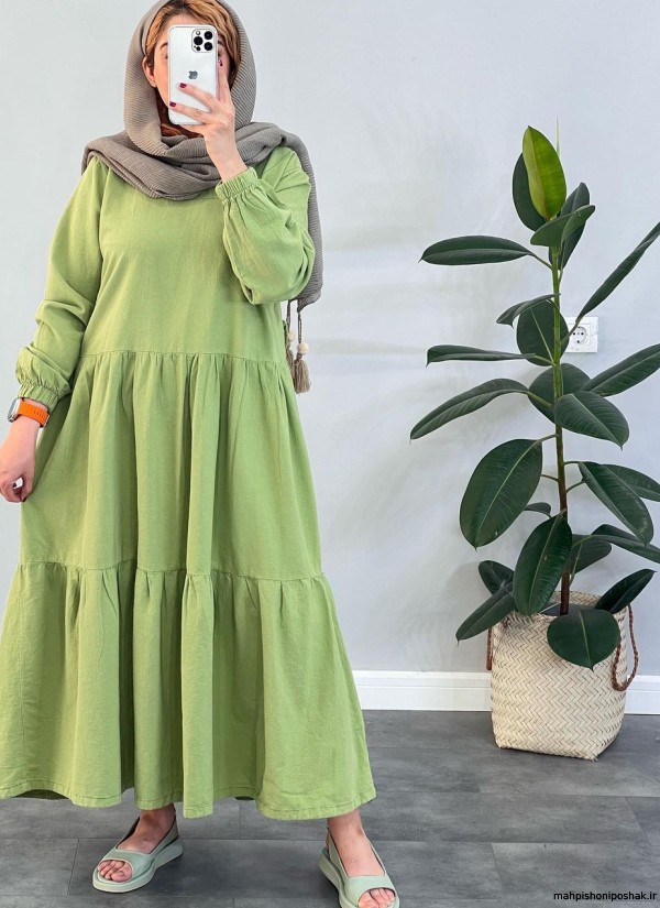 مدل پیراهن چین دار طبقه ای مدل پیراهن چین دار طبقه ای