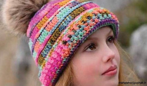 مدل کلاه دخترانه قلاب بافی