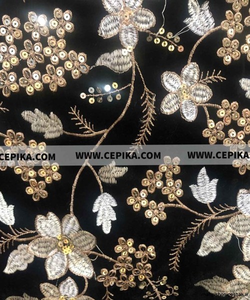 مدل لباس با پارچه حریر سوزن دوزی